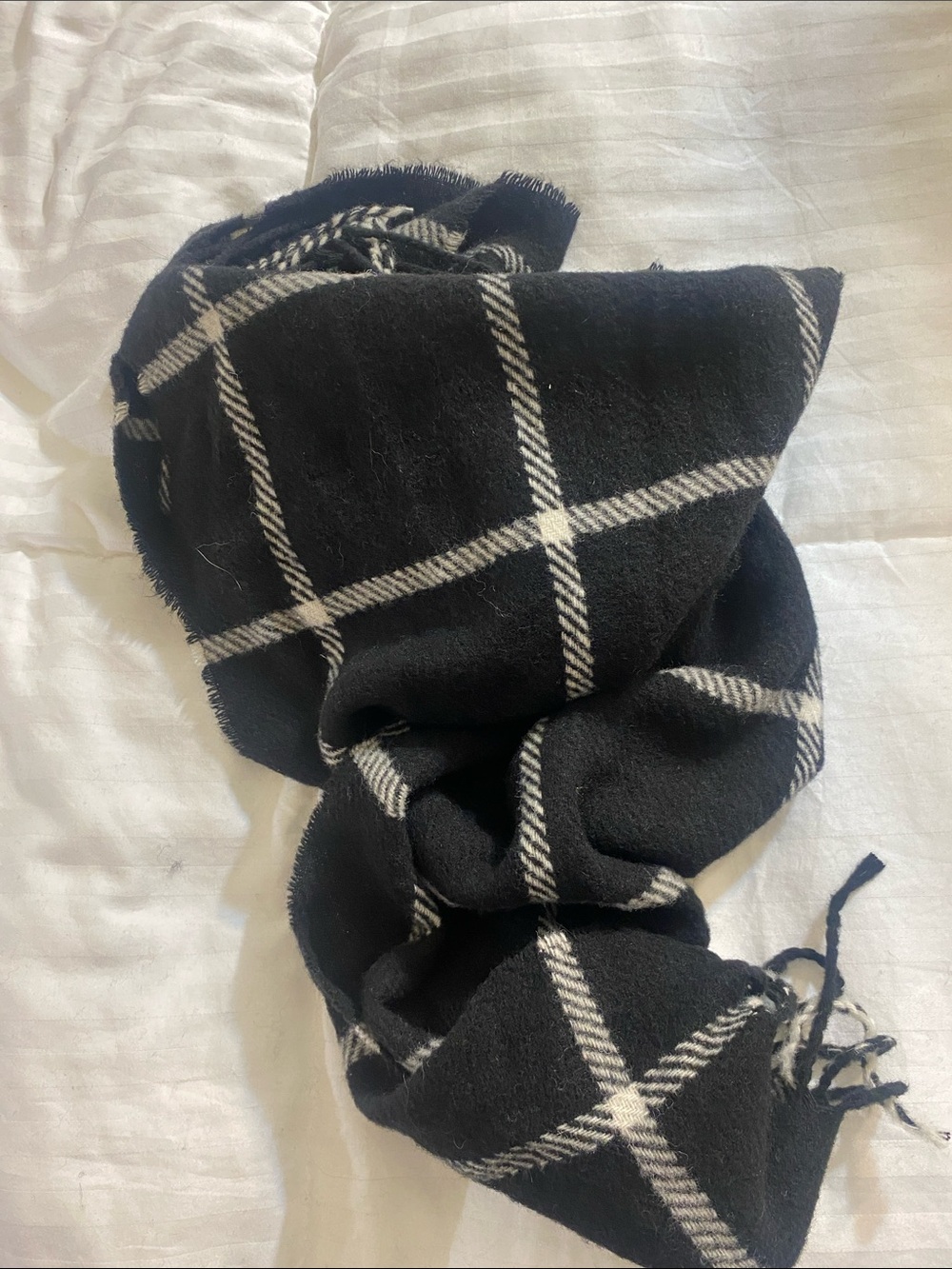 NWT Italian Woollen Treasures Black and White Scarf